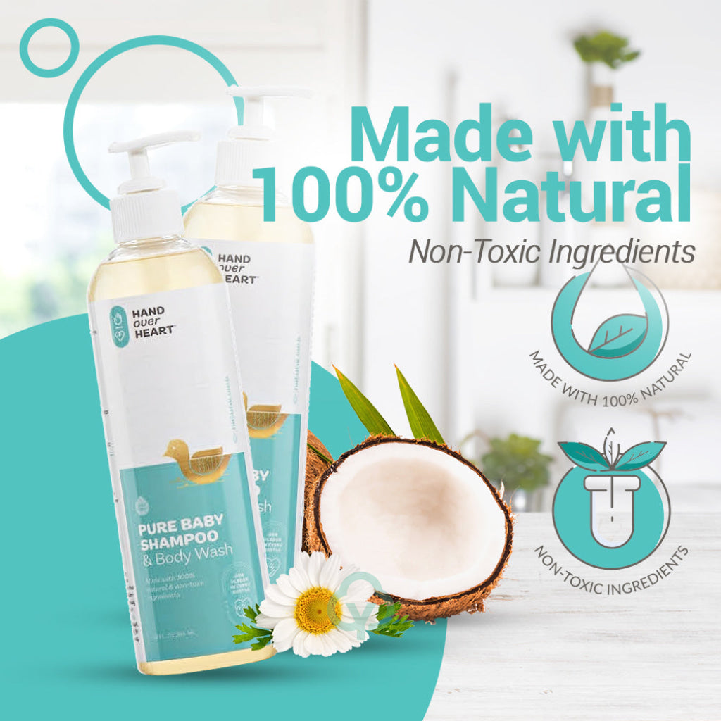 Hand Over Heart 100% Natural Baby Shampoo And Body Wash Baby Hair Conditioning