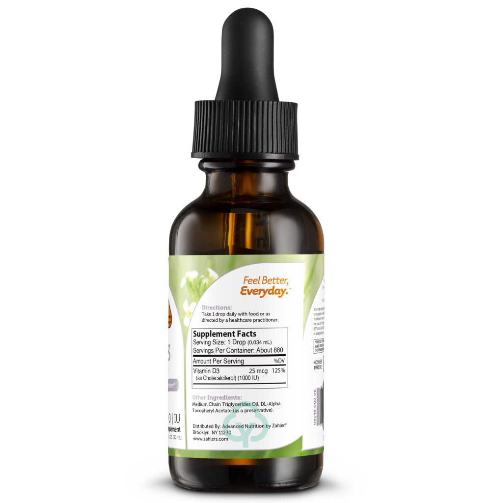 Zahler Vitamin D3 1000 Iu (1Oz.) 30Ml Liquid General Health