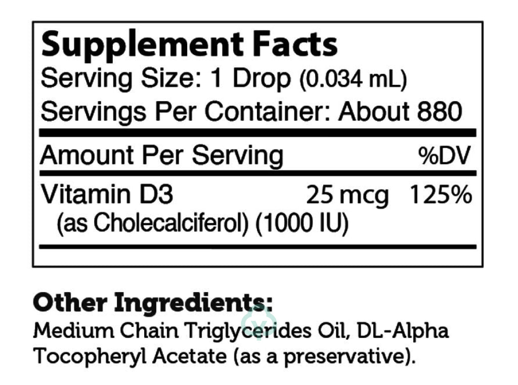 Zahler Vitamin D3 1000 Iu (1Oz.) 30Ml Liquid General Health