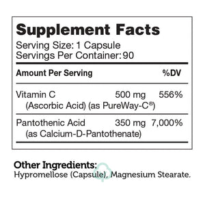 Zahler Pantothenic Acid +C (90) Capsules General Health