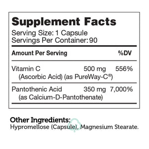 Zahler Pantothenic Acid +C (90) Capsules General Health